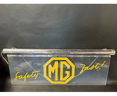 A late 1940s MG Safety Fast illuminated garage showroom sign.