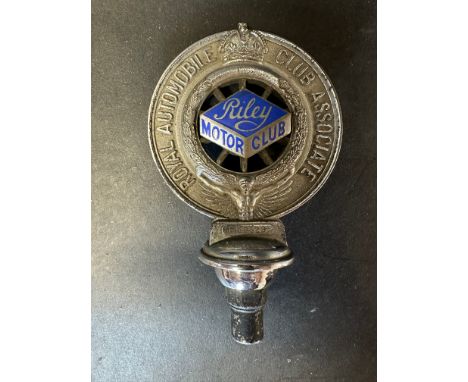 An RAC Associate car badge with Riley Motor Club enamel centre (circa 1930s). 