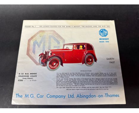 An MG fold out brochure for the M type and D type Midgets, 1931.