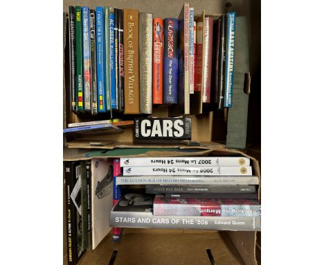 A selection of motoring books relating to various marques of car, including Austin, Morris, Marcos (with signed dedication fr