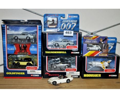 Seven Corgi and Matchbox James Bond collectors cars.