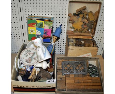 A collection of mixed vintage toys and other items.