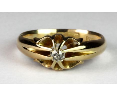 An 18ct gold old cut solitaire diamond ring (approx. 0.60ct, Est. Colour F/G, clarity VS) (Q).