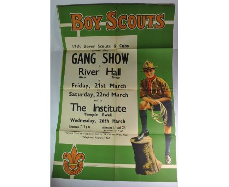 Scout and guide interest. A hand written scrap book of 1952 Gang Show with original poster.