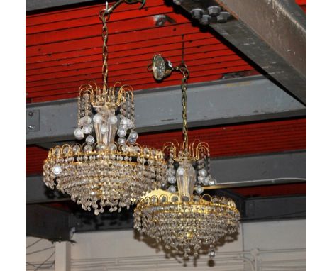 Pair of chandelier light fittings. H. 40 cms D. 38 cms