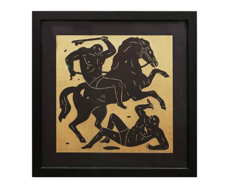 'into the night', silkscreen print, signed and numbered 53/150, 42cm x 42cm, framed.