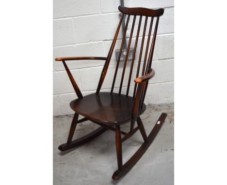 An Ercol stick back rocking chair.