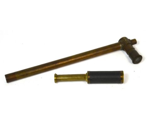 A WWI trench periscope 'MK IX' 917 by R & J Beck Ltd no.10977 and a single drawer travelling telescope (2).