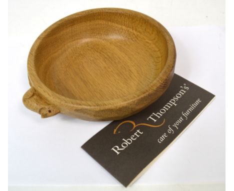 A Robert 'Mouseman' Thompson wooden nut bowl, diameter 15cm.