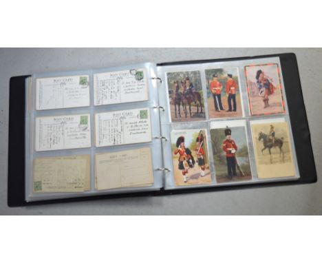 A postcard album containing approximately three hundred and thirty cards of early 20th century military significance, many re