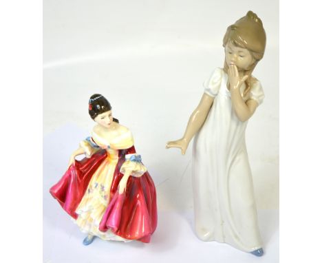 A Royal Doulton figurine HN2229 'Southern Belle' and a Nao figurine 'Sleepy Head' (2).