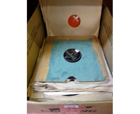 Boxed quantity of Decca and His Master's Voice etc gramophone records