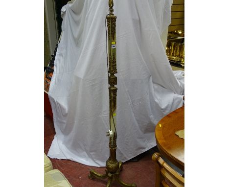 Good brass and onyx standard lamp