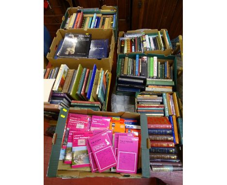 Good quantity of mostly modern books with a quantity of Ordnance Survey maps contained in eight boxes