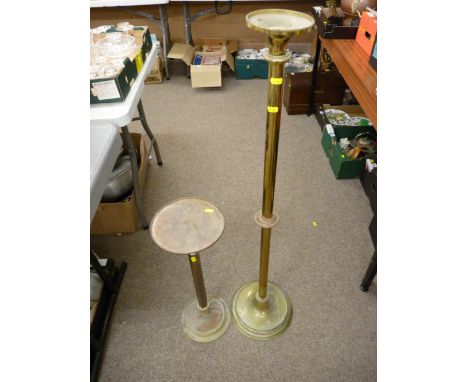 Pair of heavy brass planter stands/lamp bases