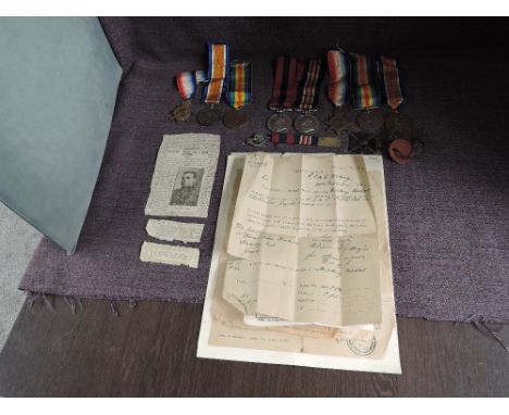 A WWI Family Medal Group, 44887 PTE.T.W.H.Newley.R.A.M.C, later became Corporal, Five Medals, Distinguished Conduct Medal, Mi