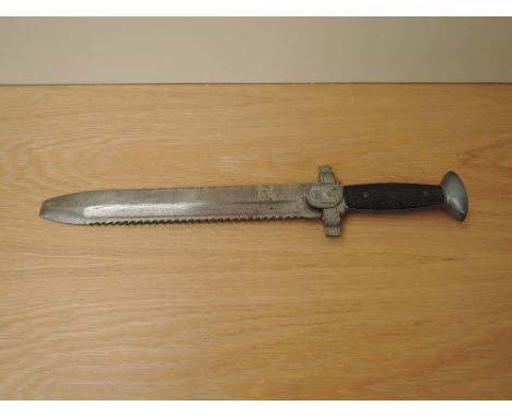 A German WWII Red Cross Hewer having saw back blade, blade length 27cm, overall length 40cm, no scabbard