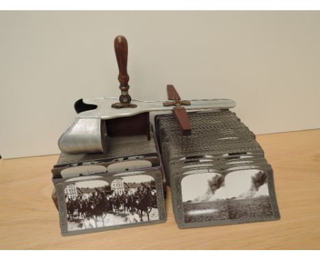 A stereoscopic viewer with 88 Realist Travels The Great War Cards in book style case along with 112 further Realist Travels C