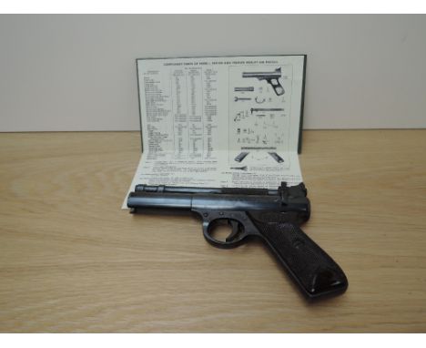A Webley &amp; Scott, Webley Premier .22 Air Pistol, with component Parts leaflet, purchaser must be over the age of 18