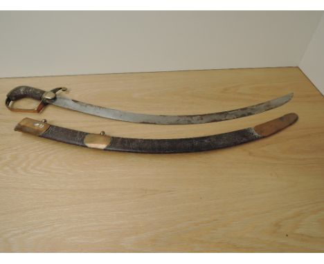 A 19th century British Light Calvary Sword by Hawkes &amp; Co London Manufacturers to the Queen, leather grip, brass hilt, cu