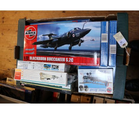 42x 1:72 scale aviation related model kits by various makers. Academy, Airfix, Matchbox, Revell, Heller, Humbrol, Dragon and 