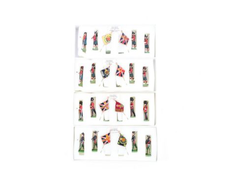 4 DUCAL traditional model figures sets. Colour party marching, The Royal Scots, Scots Guards, The Black Watch, and Argyll &am