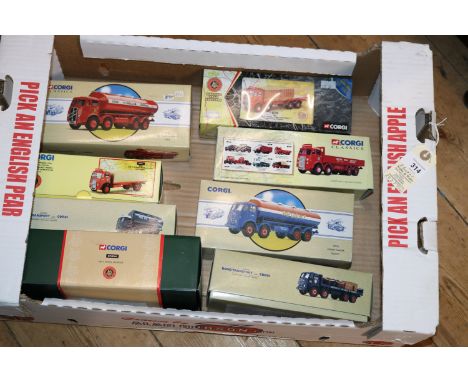 20 Corgi Classics Trucks. 5x ERF V - tanker, ESSO. tanker Bass, dropside lorry and a 4 wheel platform lorry and an 8 wheel ex