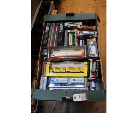 40 HO 1:87 scale plastic model trucks by Herpa. Lot includes Volvo, MAN, Mercedes Benz. in various colours and liveries. some