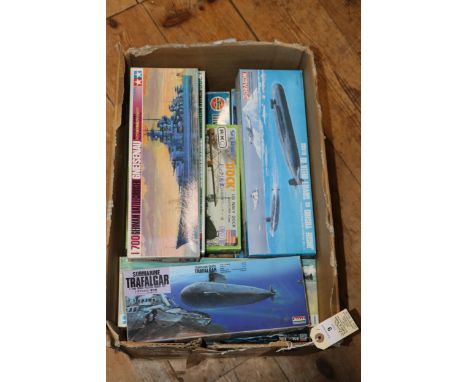47 water craft related model kits by various makers in various scales. To include Hasegawa, Airfix, Dragon, Tamiya, Riko, Rev