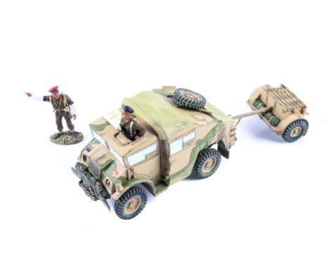 King &amp; Country  Original Toy Soldiers. Montgomery's 8th army EA05. "Quad Tractor". with trailer and 2 figures. Contained 