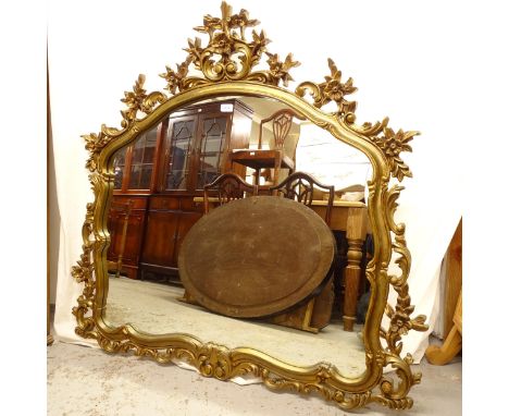 A modern composite framed over mantel mirror, W118cm, H118cm 