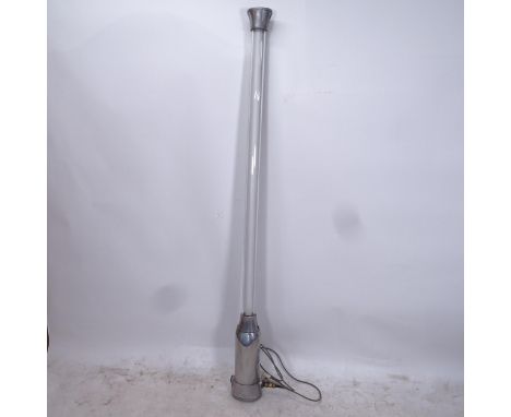 A Vintage industrial explosion-proof linear pendant light fitting, by Heyes of Wigan, CAT. NO. 1089, L198cm 