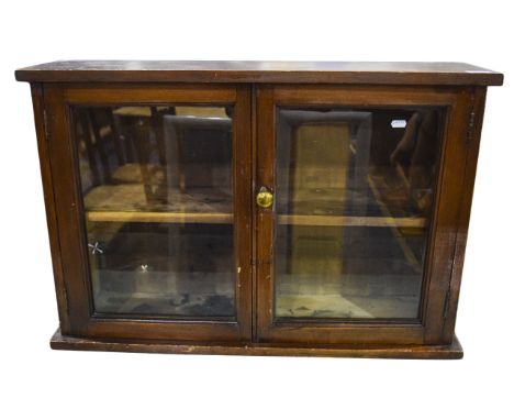 Mahogany Wall Cupboard c 1920's. With glazed panelled door and one shelf to interior. 32 inches high, 21 inches wide and 8 in