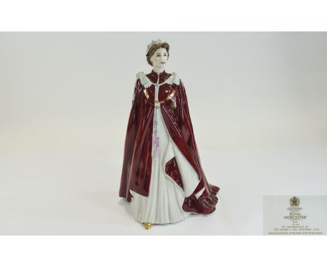 Royal Worcester Figurine ' In Celebration of The Queens 80th Birthday ' 2006. H.M. Queen Elizabeth II, Dressed In The Robes o