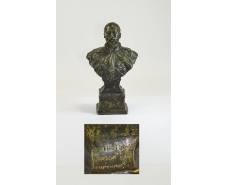 A Bronze Portrait Bust of Edward VII Cast by Elkington & Co After Sydney March 1901. Signed Sydney March, Dated 1901 and Impr