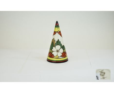 Wedgwood Clarice Cliff Conical Shaped Sugar Shaker - Clarice Cliff Centenary Collection, Bizarre Range ' Limberlost ' Design.