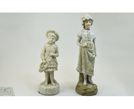 Victorian - Robinson and Leadbeater Very Fine Parian Bisque Figure plus 1 other,  (2) In Total - Please See Photo, One Marked