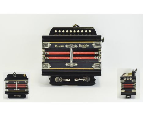 Rosetti Rambler 10 Button Accordion. c.Early 20th Century. With Original Lidded Box. Excellent Condition - Please See Photo. 