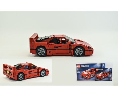 LEGO Construction Box Set; Lego Creator 10248 Ferrari F40. Racing-Red, Detailed Engine. With Original Box