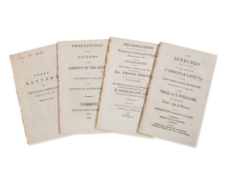 Freedom of the Press.- Speeches (at length) of the Honourable T. Erskine, &amp; S. Kyd esq (The) ... on the Trial of T. Willi