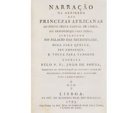 Moroccan princesses' unexpected arrival in Portugal.- Sousa (João de ) Narração da arribada das princezas Africanas ao port