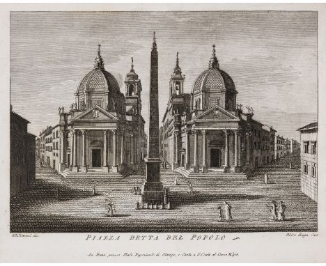 Italy.- Rome.- Nuova Collezione di Vedute di Roma, Antiche e Moderne, 2 folding engraved maps, 75 engraved plates, the vast m