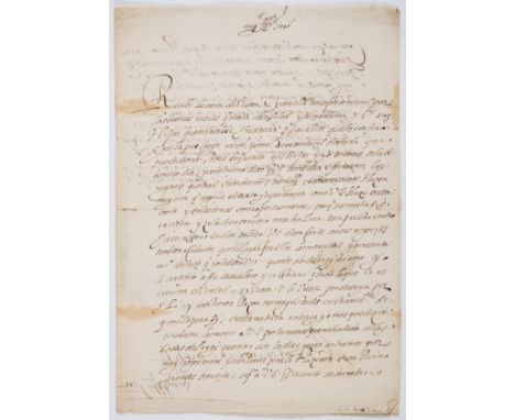 NO RESERVE Portugese diplomat.- Pereira (Francisco, diplomat, d. 1578) Letter to Raymond de Rover, Baron de Fourquevaux, Amba