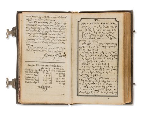 NO RESERVE English.- Shorthand.- The Book of common prayer in short hand, according to Mr. Weston's excellent method, engrave