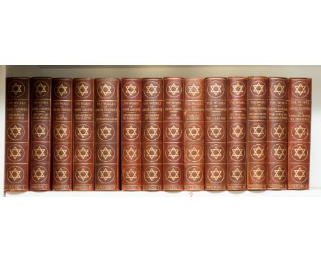 Judaica.- Zangwill (Israel) The Works, 14 vol., edition de luxe, one of 1000 sets signed by the author, portrait and colour f