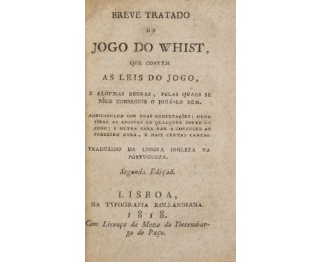 NO RESERVE Hoyle (Edmund) Breve tratado do jogo do whist, second edition, occasional spotting, water-stained, lightly browned