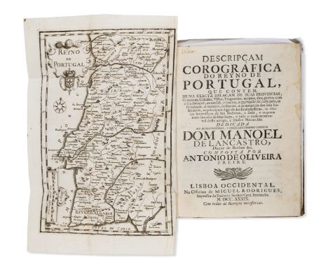 Portugal.- Oliveira Freire (Antonio de) Descripçam corografica do Reyno de Portugal, first edition, engraved folding frontis