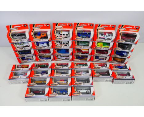 Matchbox - 42 boxed Matchbox 'Mattel Wheels' diecast model vehicles. Lot includes Matchbox #50 Porsche 911 Carrera; #49 Lotus
