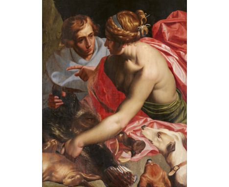 Abraham Janssens, Meleager und AtalanteÖl auf Holz. 123,5 x 94 cm.Spanischer Rahmen des 17. Jahrhunderts.ProvenienzGalerie Ma