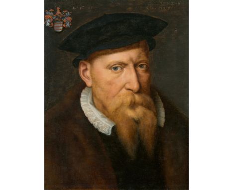 Willem Key, Porträt Robert de Croÿ, Bischof von CambraiÖl auf Holz. 42 x 32 cm.ProvenienzPrivatsammlung, England (1942). - Ch